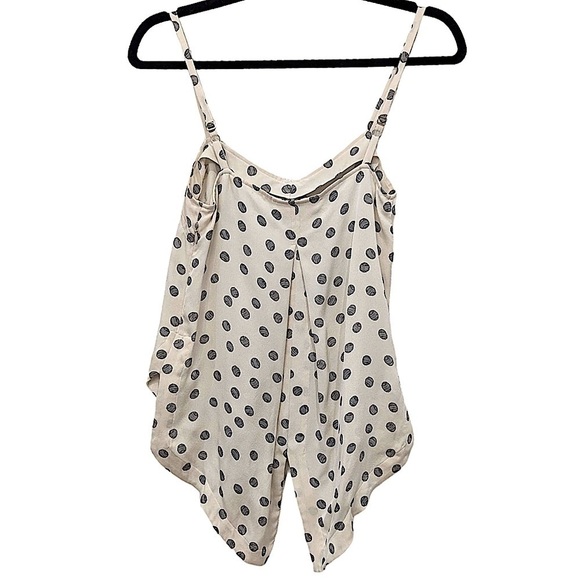 Derek Lam 10 Crosby Cream and Black Spaghetti Strap Silk Camisole Top Size 0 - Picture 1 of 10